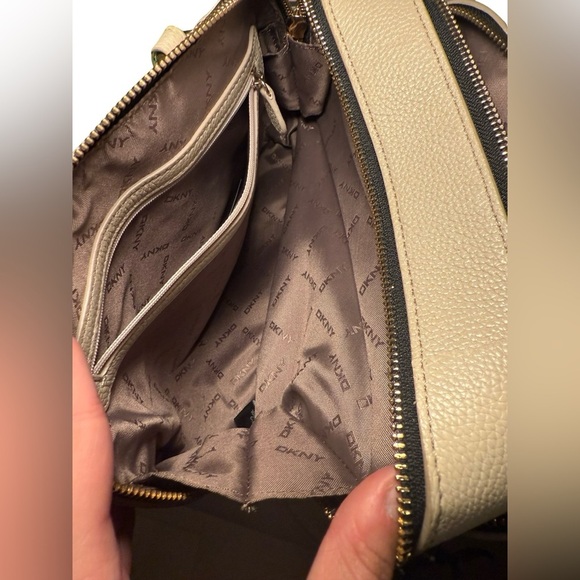 DKNY Beige Satchel with Gold Accents - Picture 15 of 16